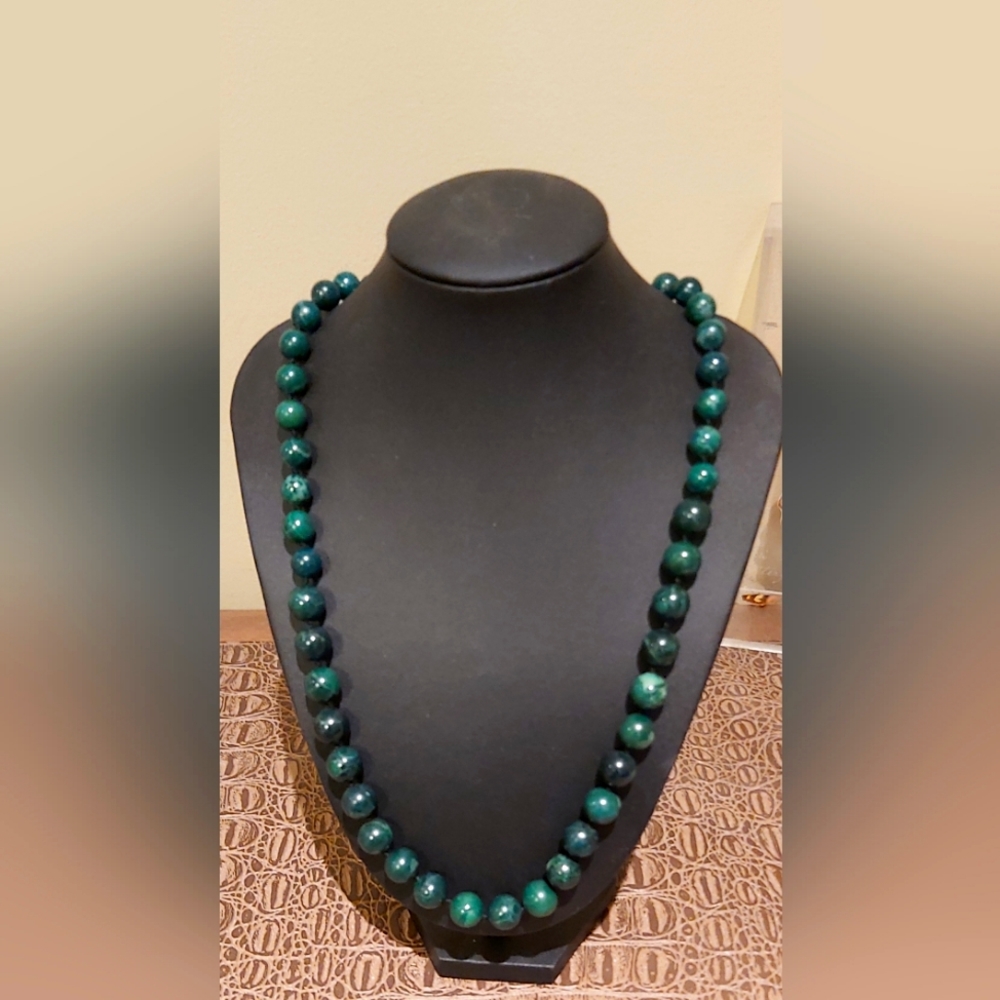 Genuine Malachite Beads/Necklace 20"